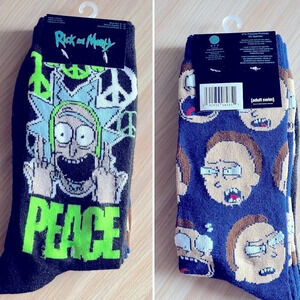 Cartoon Network‎ Rick And Morty Socks Adult Swim NWT Two Pairs Fit Sizes 6 To 12